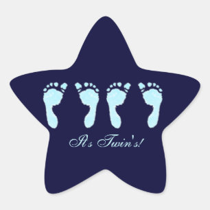 Sticker Étoile Empreintes bébé (Jumeaux garçon)