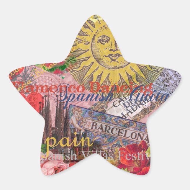 Sticker Étoile Espagne Sunshine Espagnol Travel Art (Devant)