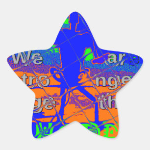 Sticker Étoile Espoir psychédélique des Etats-Unis : Art Blue Uni