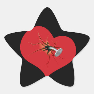 Sticker Étoile Étoile de noir du coeur brisé