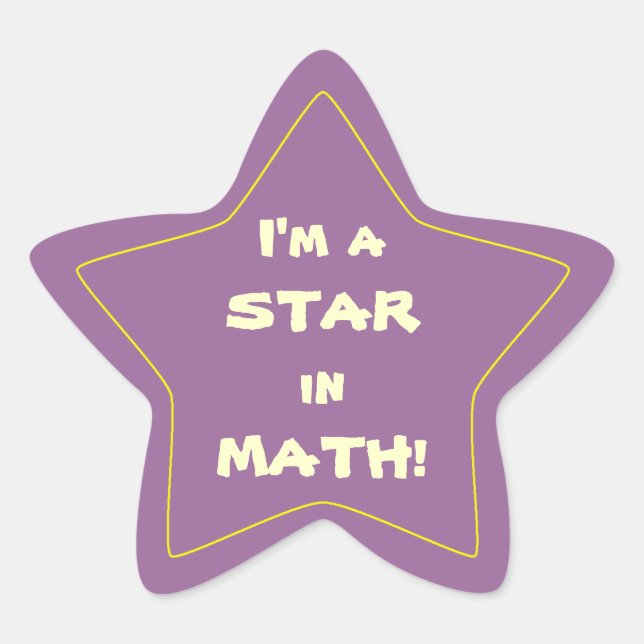 Sticker Étoile Étoile étudiante en mathématiques violettes (Devant)