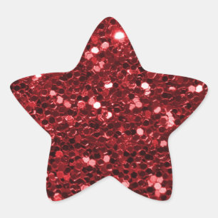 Sticker Étoile Étoile rouge brillante d'étincelle de