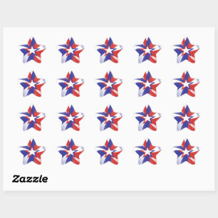Sticker Étoile Étoiles Autocollantes Rouge Blanc Bleu Patriotique