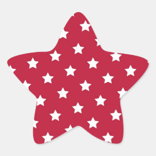 Sticker Étoile Étoiles Blanches Sur Rouge