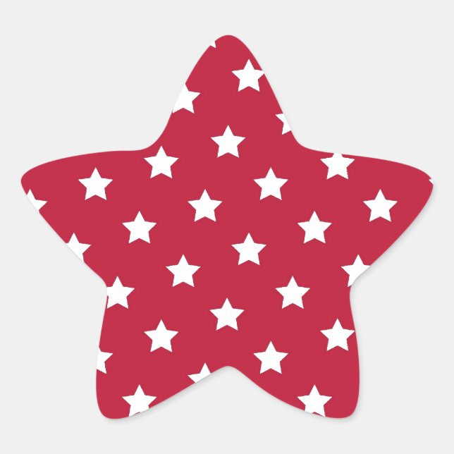 Sticker Étoile Étoiles Blanches Sur Rouge (Devant)