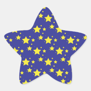 Sticker Étoile Étoiles sur l'autocollant bleu d'arrière - plan