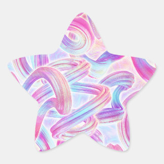 Sticker Étoile eurobeat holorave - rose et bleu :