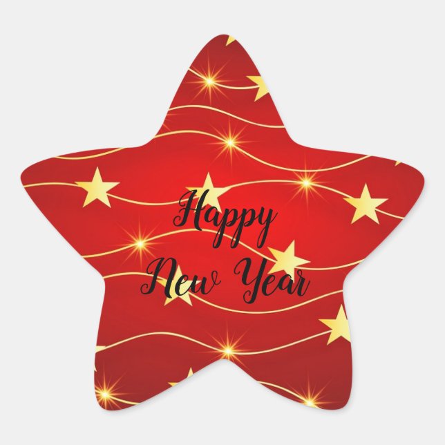 Sticker étoile Festive Happy New Year (Devant)