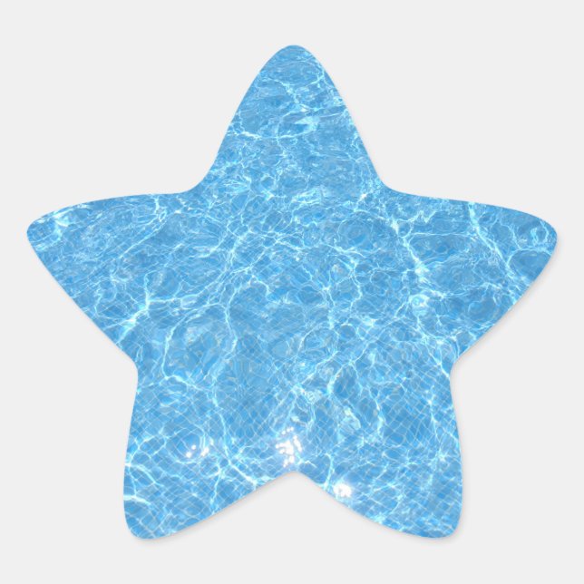Sticker Étoile Fête de la piscine Elégant Modèle d'eau bleue (Devant)