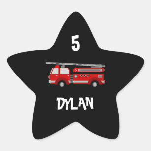 Sticker Étoile Fête du camion d'incendie Anniversaire