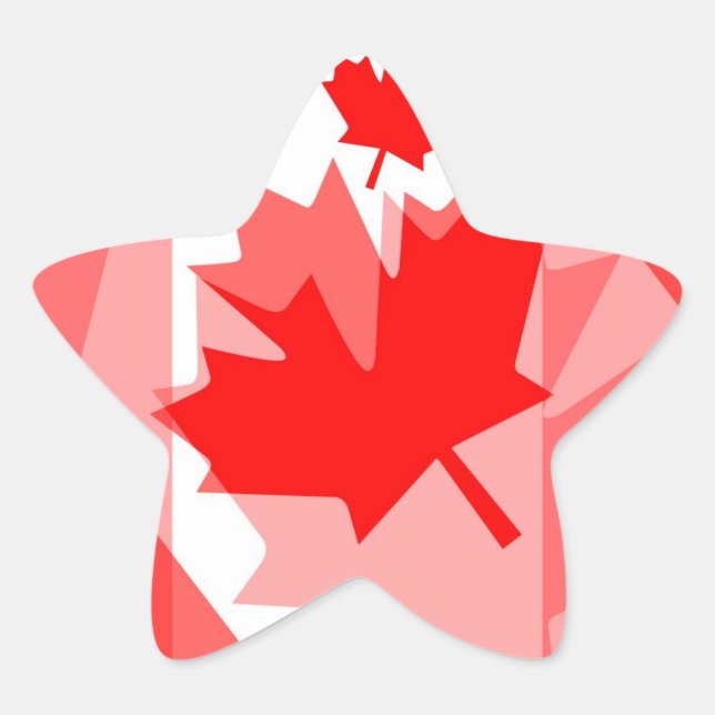 Sticker Étoile Feuille d'érable canadienne partout dans Style CAN (Devant)