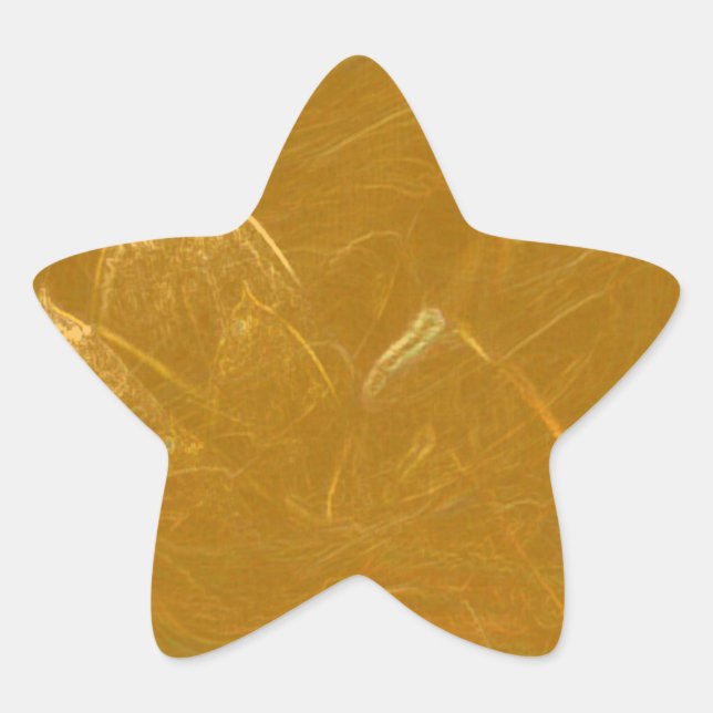 Sticker Étoile Feuille d'or en cuivre : Lotus Design gravé (Devant)