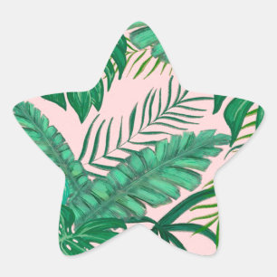 Sticker Étoile Feuilles tropicaux