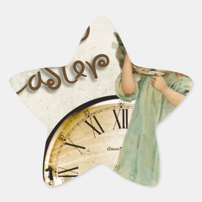 Sticker Étoile fille pâques heureuse (Devant)