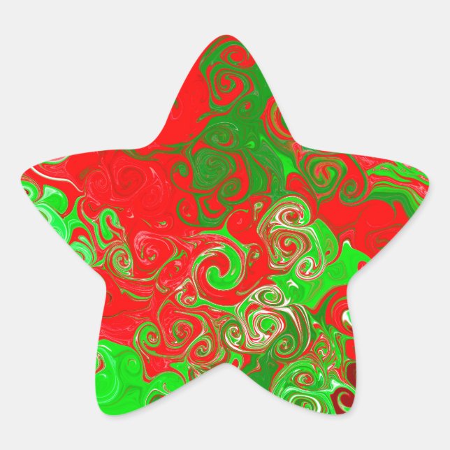 Sticker Étoile Fils de Noël rouges et verts (Devant)