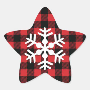 Sticker Étoile Flambeau de neige en plaid de Buffalo