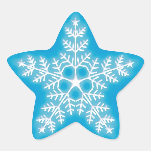 Sticker Étoile Flèche de neige bleu et blanc (Devant)
