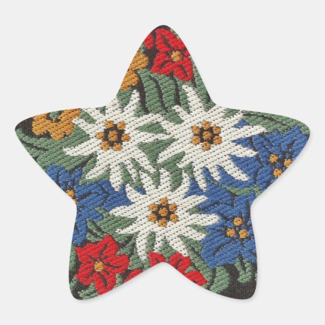 Sticker Étoile Fleur alpine suisse Edelweiss (Devant)