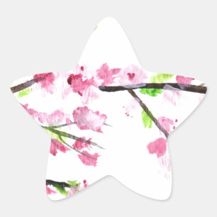 Sticker Étoile Fleurs de cerisiers