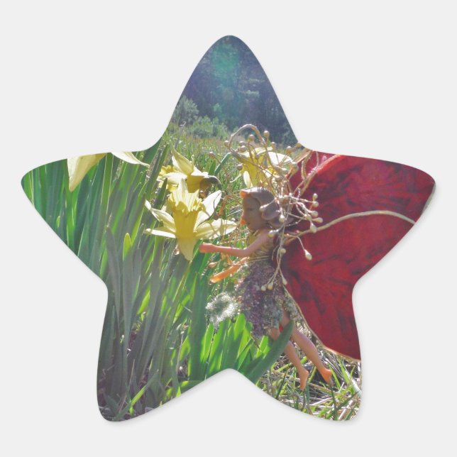 Sticker Étoile Fleurs et fleurs jaunes (Devant)