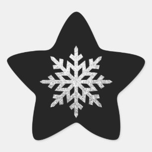 Sticker Étoile Flocon de neige Parties scintillant en argent