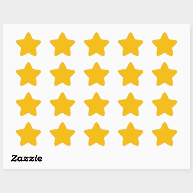 Sticker Étoile Frénésie jaune chaud uni (Feuille)