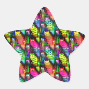 Sticker Étoile Funny Cats Motif-54578