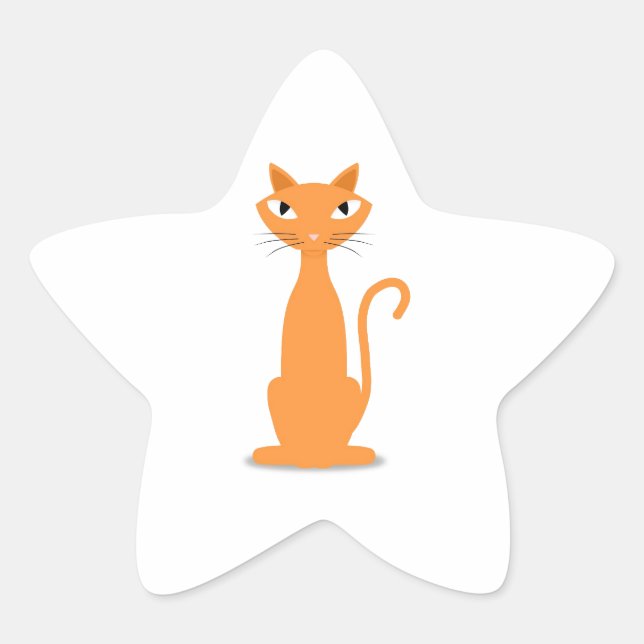 Sticker Étoile Ginger Cat (Devant)