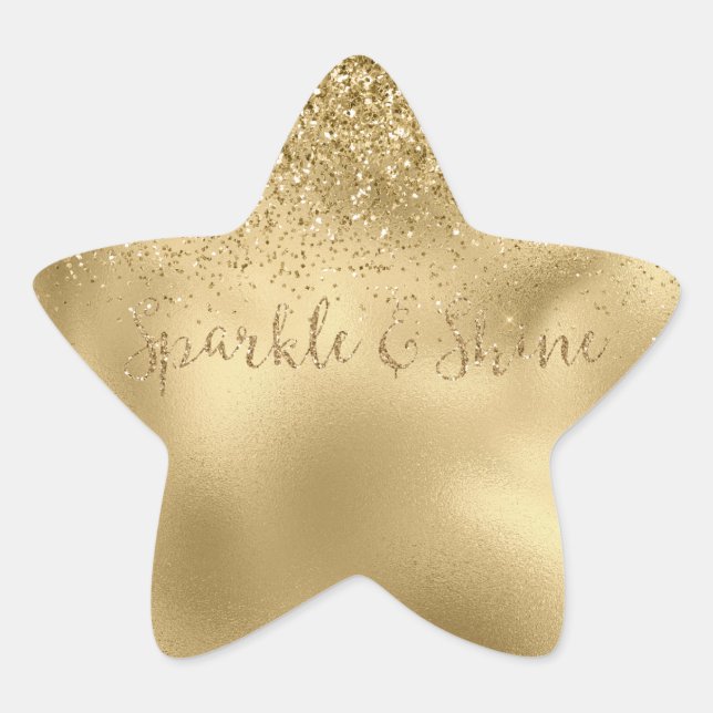 Sticker Étoile Glam or Glitzy Parties scintillant étincelante (Devant)