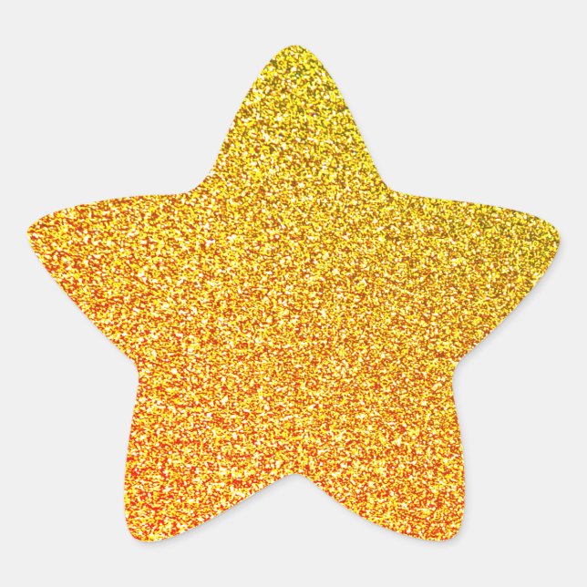 Sticker Étoile Glittery Gold Sparkle Mariage Anniversaire Ombre c (Devant)