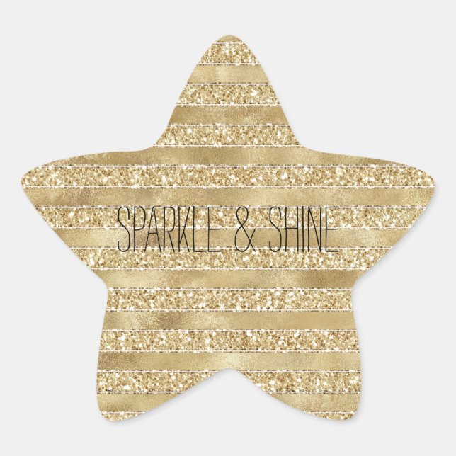Sticker Étoile Glitzy Gold Glam Parties scintillant raypes (Devant)