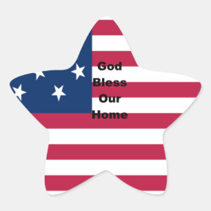 Sticker Étoile God Bless Our Home : USA Flag Swirl Art