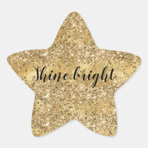 Sticker Étoile Gold Glam Confetti Parties scintillant personnalis