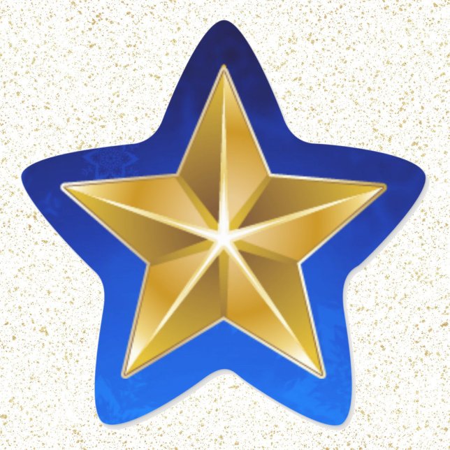 Sticker Étoile Gold Star sur l'enveloppe de carte bleue (Créateur téléchargé)