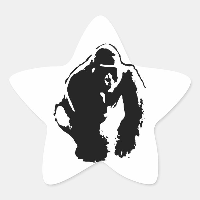 Sticker Étoile Gorilla Pop Art (Devant)