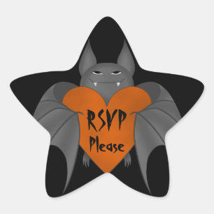 Sticker Étoile Goth Halloween chauve-souris rsvp s'il vous plaît