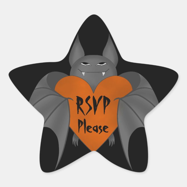 Sticker Étoile Goth Halloween chauve-souris rsvp s'il vous plaît (Devant)