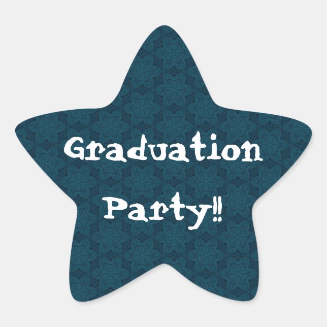 Sticker Étoile Graduation Party Marine bleu et blanc Star Flowers (Devant)