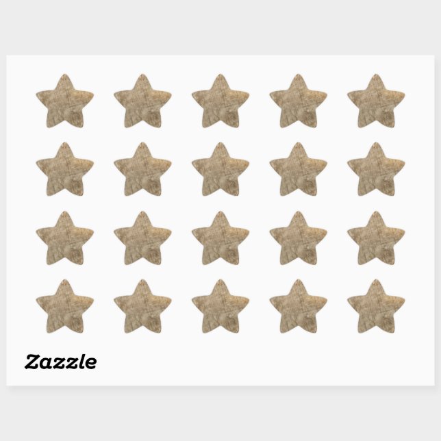 STICKER ÉTOILE GRAIN DE BOIS (Feuille)