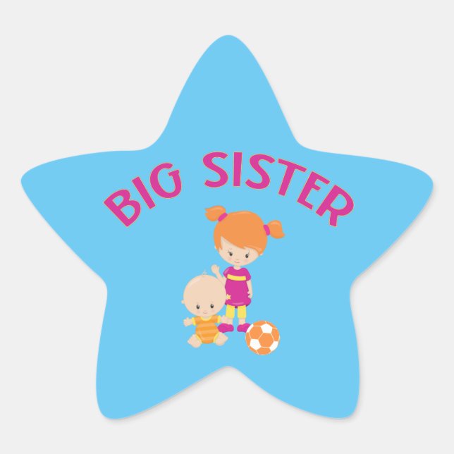 Sticker Étoile Grande soeur avec Baby Brother Star (Devant)