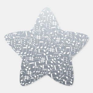 Sticker Étoile Gris argenté profond à tons clairs