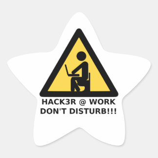 Sticker Étoile Hacker au travail