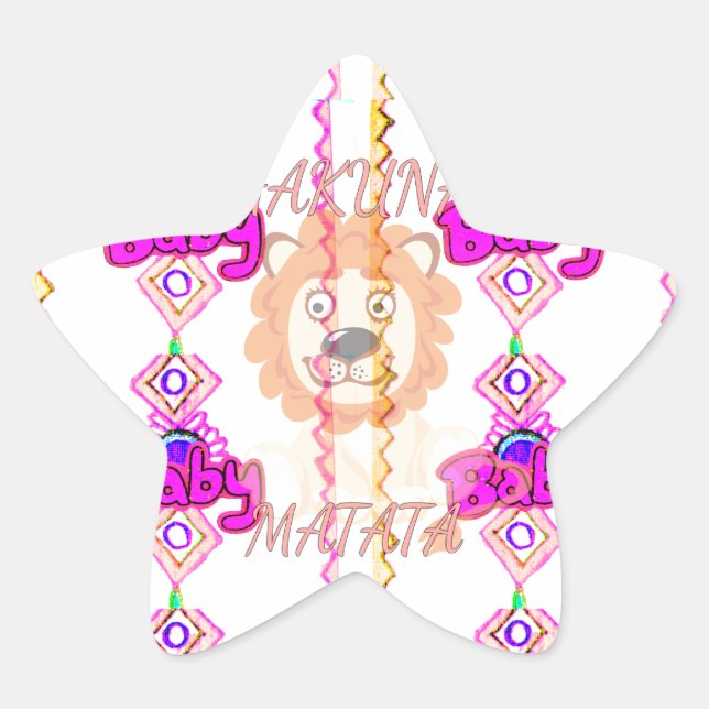 Sticker Étoile Hakuna Matata : Beau bébé Lion Design Motif (Devant)