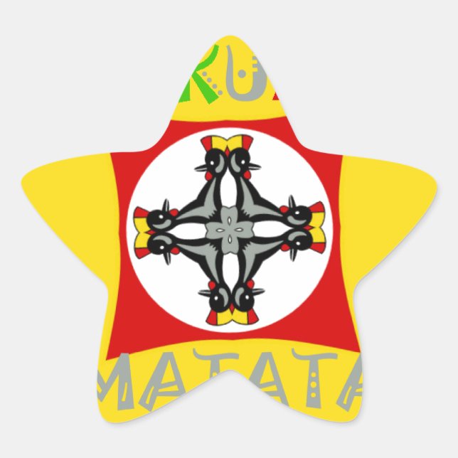 Sticker Étoile Hakuna Matata Fun Rasta Couleurs : Vibrant et sans (Devant)