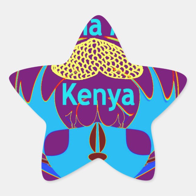 Sticker Étoile "Hakuna Matata Kenya" Papillon Art Imprimer/Graphi (Devant)