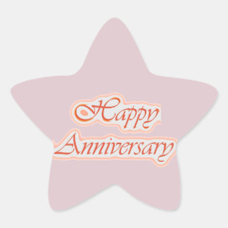Sticker Étoile HAPPY Anniversary : Elegant Texte Couleur Arrière