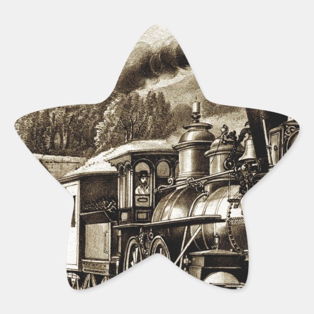 Sticker Étoile Historique des locomotives des moteurs à vapeur (Devant)