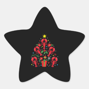 Sticker Étoile Homard Arbre de Noël Funny cadeau de Noël