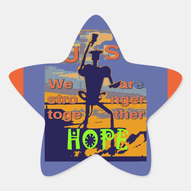Sticker Étoile Hope USA Nous sommes forts ensemble Inspirational (Devant)
