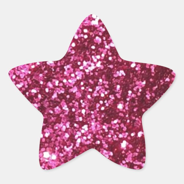 STICKER ÉTOILE HOT NEON PINK SPARKLE PARTIES SCINTILLANT ARRIÈRE  (Devant)